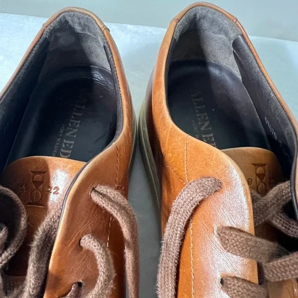 Allen Edmonds CourtsideMens 11 D Brown Leather Lace Up Sneakers